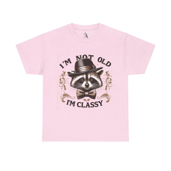 Classy Raccoon Unisex Heavy Cotton Tee - Funny Gift for Birthdays, Animal Lovers, Casual Wear, Vintage Style, Unique Graphic Tee - Image 3