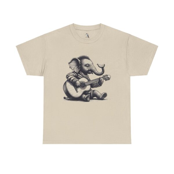 Cute Elephant Music Tee, Fun T-Shirt for Animal Lovers, Unisex Heavy Cotton Tee, for music lovers - Image 7