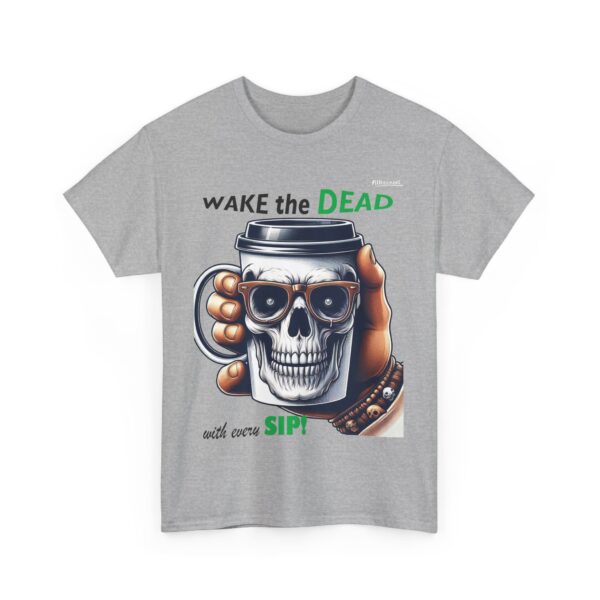 Wake the Dead Skull Tee, Spooky Coffee Shirt, Halloween Gift, Unisex Graphic Tee - Image 15