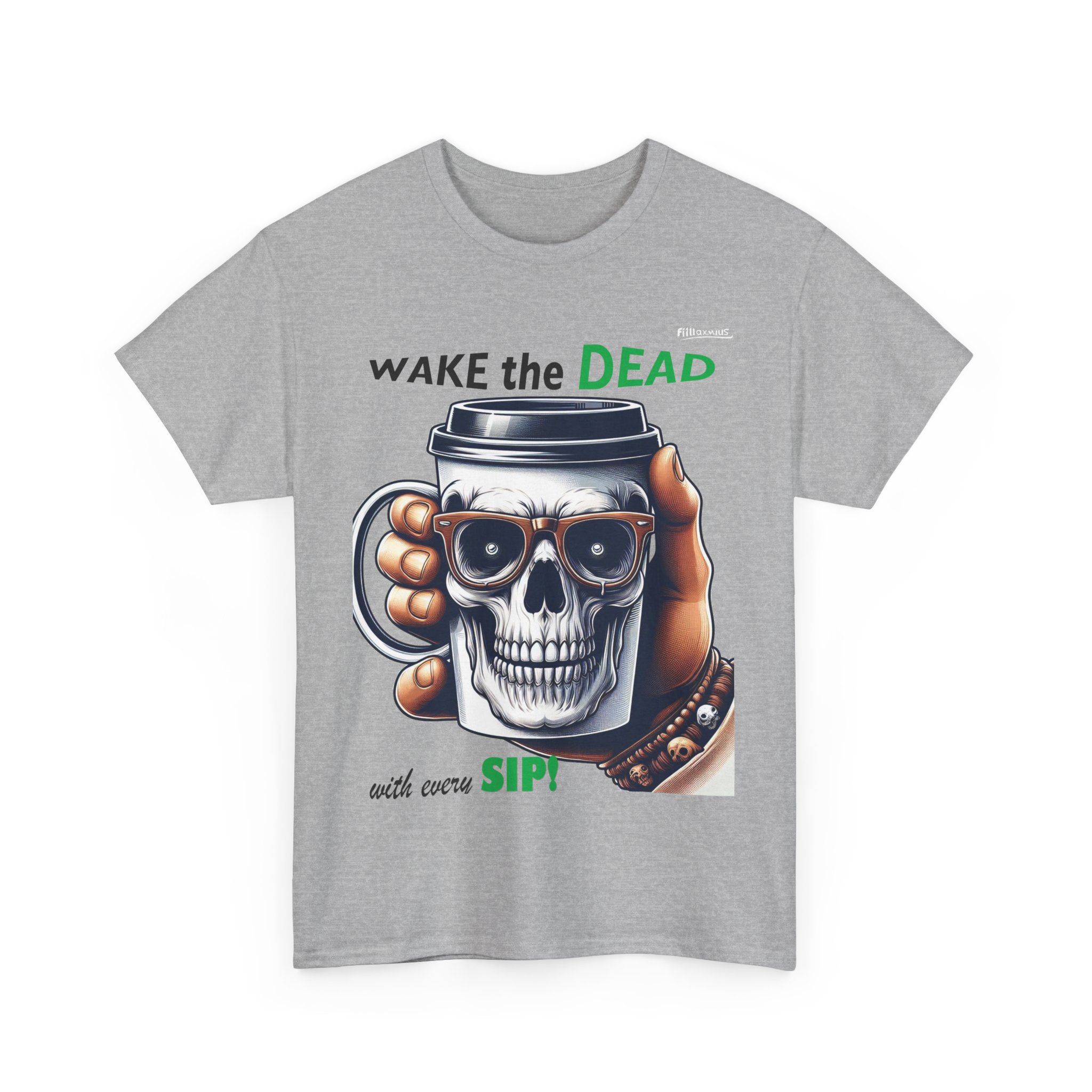 Wake the Dead Skull Tee, Spooky Coffee Shirt, Halloween Gift, Unisex Graphic Tee - Image 15