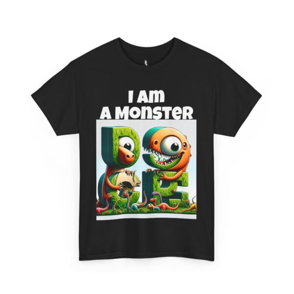 I Am A Monster Unisex Heavy Cotton Tee, Fun Graphic Shirt, Children's Gift, Halloween Costume, Monster Theme Party - Image 3