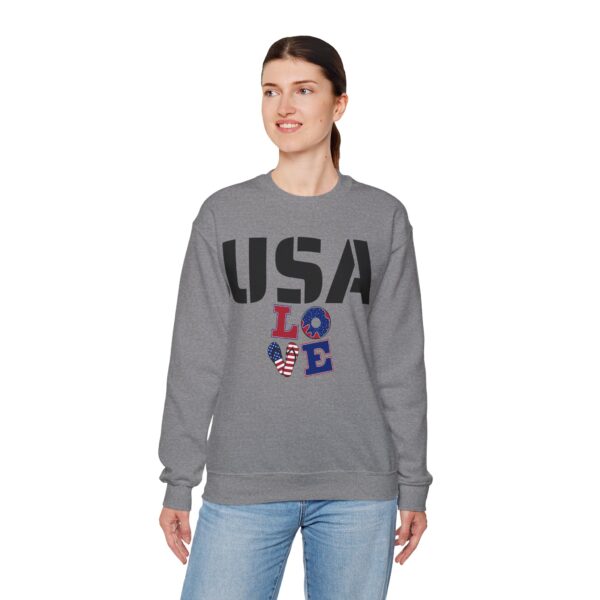 USA Love Unisex Heavy Blend™ Crewneck Sweatshirt, Patriotic Sweatshirt, Comfortable Casual Wear, Graphic t-shirt - Image 5