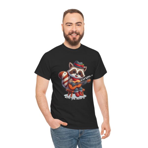 Strum It Raccoon Tee | Fun Animal Graphic Tee, Gift for Musicians, Casual Outfit, Music Lover Apparel, Playful T-Shirt - Image 3
