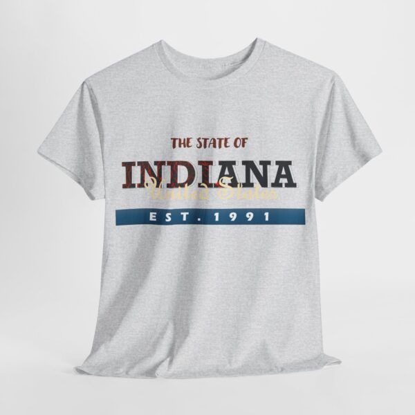 Indiana State Heavy Cotton Tee, Unisex Green T-Shirt for College, Gift, Travel, Vintage Style, Casual Wear