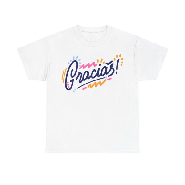 Colorful Gracias Unisex Heavy Cotton Tee, Vibrant Appreciation Shirt for Friends, Casual Wear, Fun Celebration - Image 4