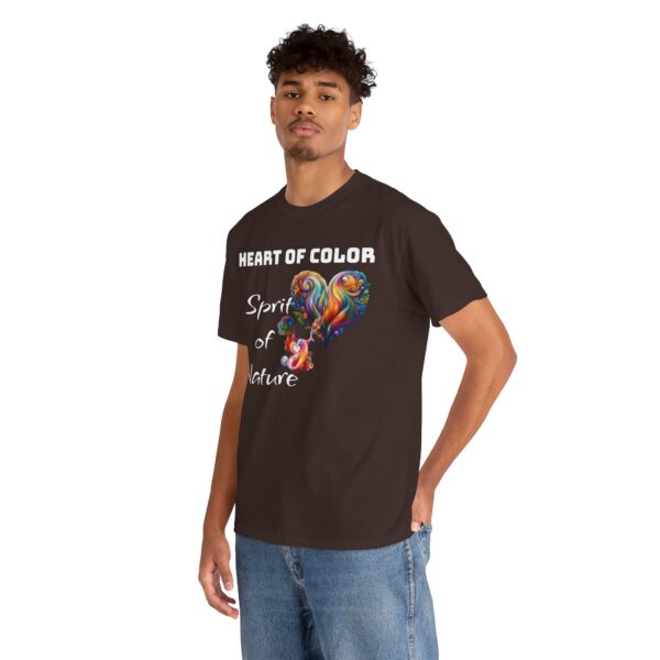 Heart of color spirit of nature Tee - Unisex Heavy Cotton Shirt, Earth Day Gift, Nature Lover Apparel, Colorful T-Shirt - Image 5