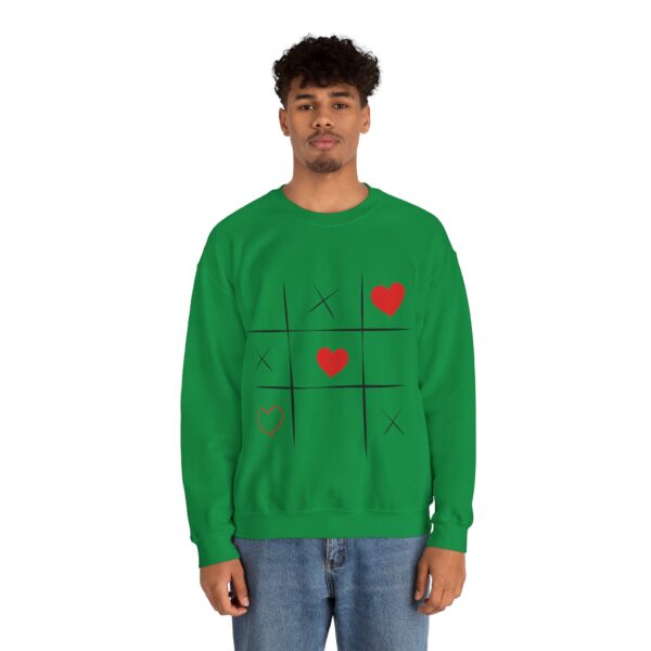 Tic Tac Toe Heart Sweatshirt, Valentines Day Gift, Kids Playful Sweat, Unisex Crewneck Pullover - Image 6