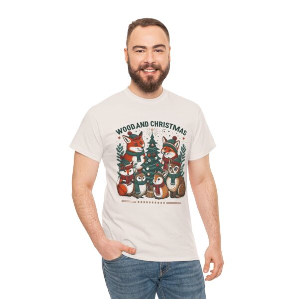 Woodland Christmas Tee, Cozy Holiday Shirt, Animal Lover Gift, Unisex Graphic T-Shirt, Cute Winter Apparel - Image 6