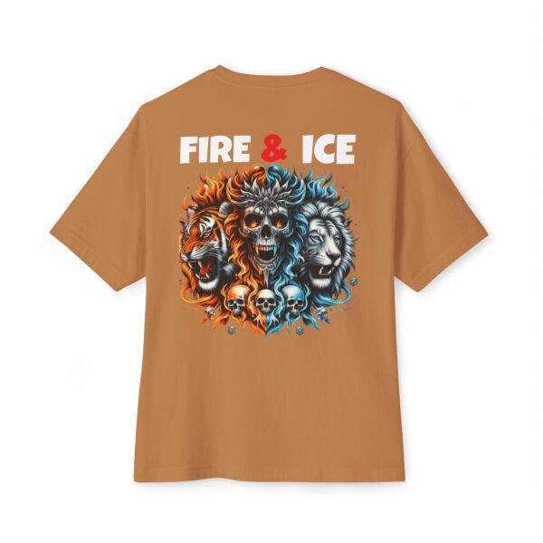 Fire and Ice Skull Chill Vibes Oversized Tee, Unisex Graphic T-Shirt, Festival Apparel, Cozy Casual Wear, skull t-shirt - Image 7