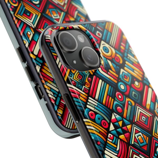 Vibrant Geometric Tough Phone Cases - Unique Phone Protection, Colorful Cover, Stylish Gift, Tech Accessory, Trendy Design - Image 2