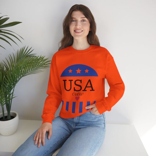 USA Crew Sweatshirt - Patriotic American Flag Design, Fourth of July Gift, Graphic T-shirt - Image 5