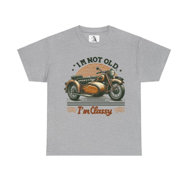 I'm Not Old I'm Classy Unisex Heavy Cotton Tee, Vintage Motorcycle Shirt, Funny Gift for Bikers, Birthday Tee, Retro Style Top - Image 4