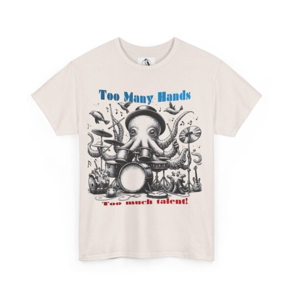 Octopus playing drums Graphic Unisex Heavy Cotton Tee, Nautical Shirt, Sea Creature Apparel - Image 4