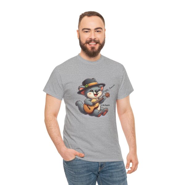 Cute Animal Guitar Tee, Music Lover Shirt, Unisex Heavy Cotton Tee, Gift for Musicians, Fun T-Shirt, Casual Wear - Image 9