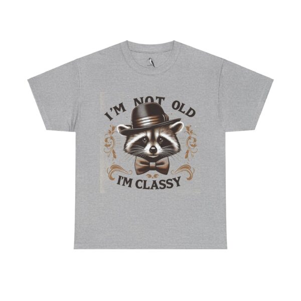 Classy Raccoon Unisex Heavy Cotton Tee - Funny Gift for Birthdays, Animal Lovers, Casual Wear, Vintage Style, Unique Graphic Tee - Image 5