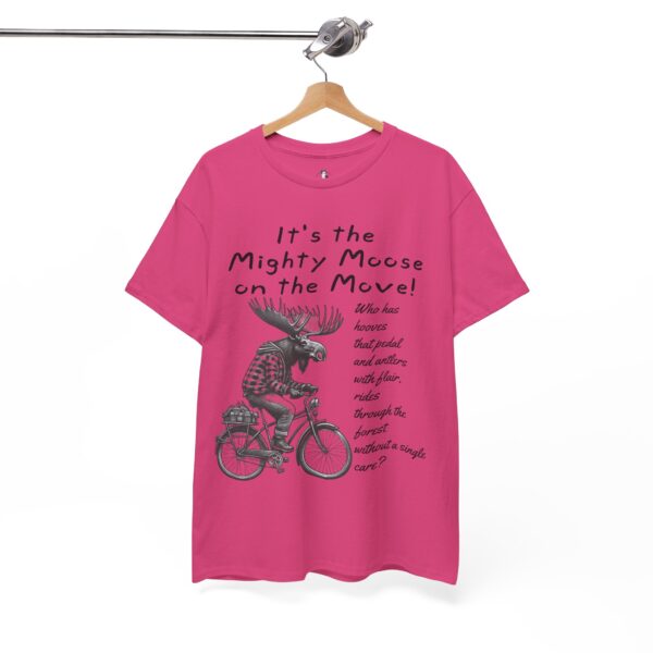 Mighty Moose Cycling Tee, Fun Unisex T-Shirt, Gift for Nature Lovers, Cool Animal Print Tee, Funny Moose Graphic Shirt - Image 9