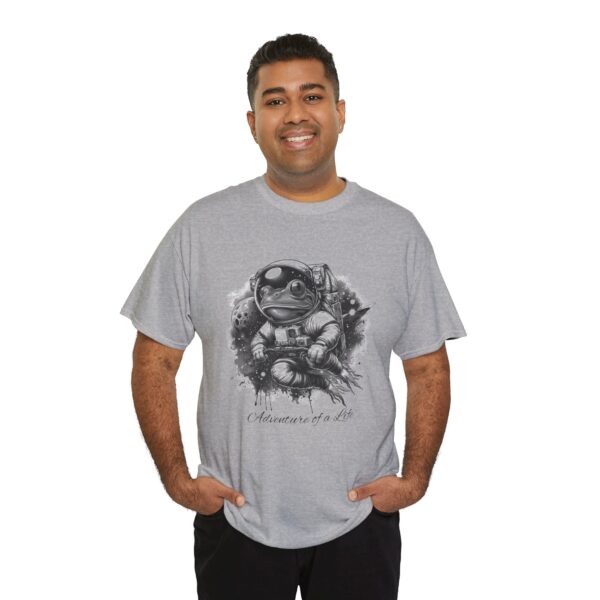 Cool Astronaut Frog Adventure Unisex Heavy Cotton Tee, Gifts for Space Lovers, Funny Graphic T-Shirt, Unique Casual Wear, Trendy Statement - Image 4