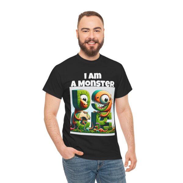 I Am A Monster Unisex Heavy Cotton Tee, Fun Graphic Shirt, Children's Gift, Halloween Costume, Monster Theme Party - Image 5