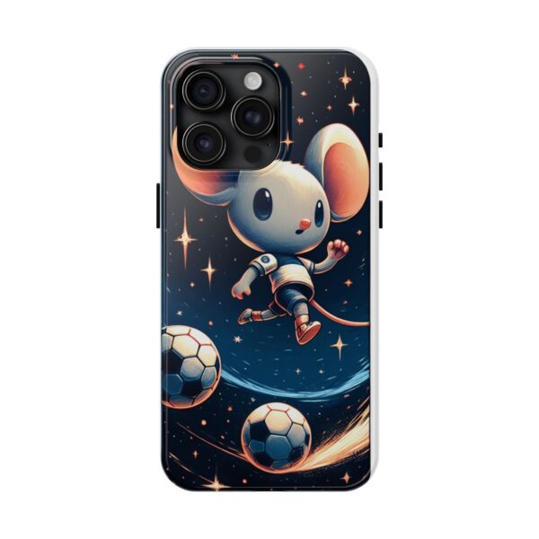 Space Mouse Soccer Phone Case - Trendy Tough Cases for Soccer Fans, Cute Animal Design, Kids Gift, Phone Accessories, Unique Cover - Image 6