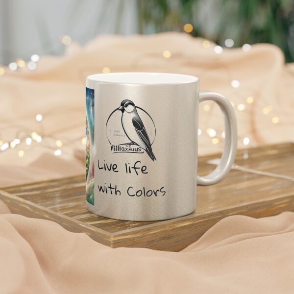 Cosmic Adventure Metallic Mug | Live Life with Color | Unique Art Gifts, Space Lovers, Home Decor, Coffee Cup, Birthday Gift - Image 3