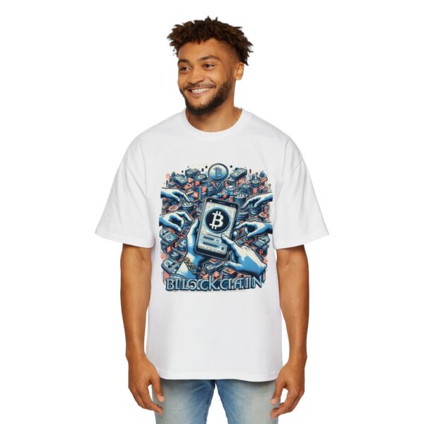 Bitcoin Block Chain Oversized Tee, Crypto Shirt, Gift for Men, Streetwear Fashion, Tech Enthusiast Apparel, Unique Graphic Tee - Image 5