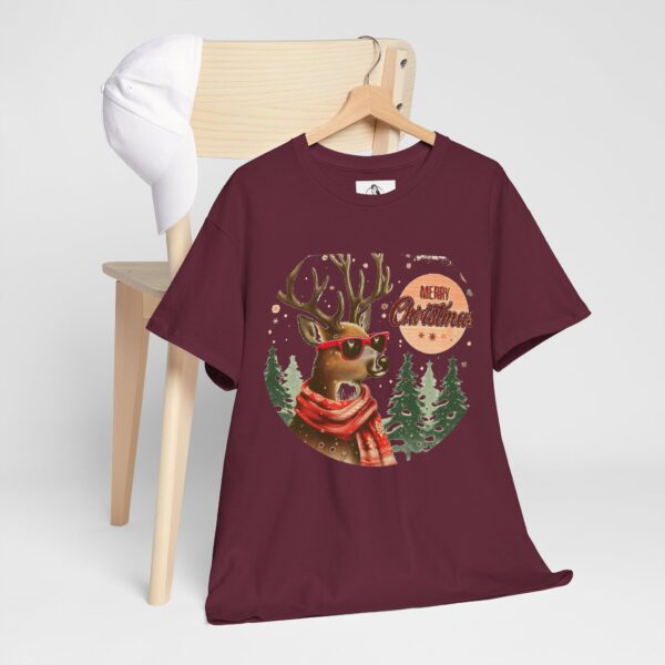 Merry Christmas Deer Tee, Unisex Heavy Cotton Tee, Holiday T-Shirt, Christmas Gift, Festive Apparel - Image 9