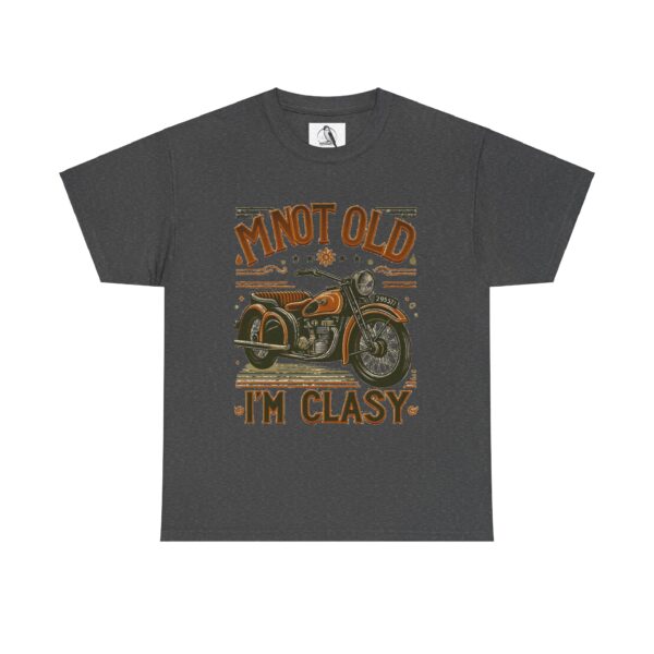 Vintage Motorcycle Tee - Not Old I am Clasy, Funny Gift for Bikers, Unisex Cotton T-Shirt for Birthdays, Father's Day, Casual Wear - Image 3