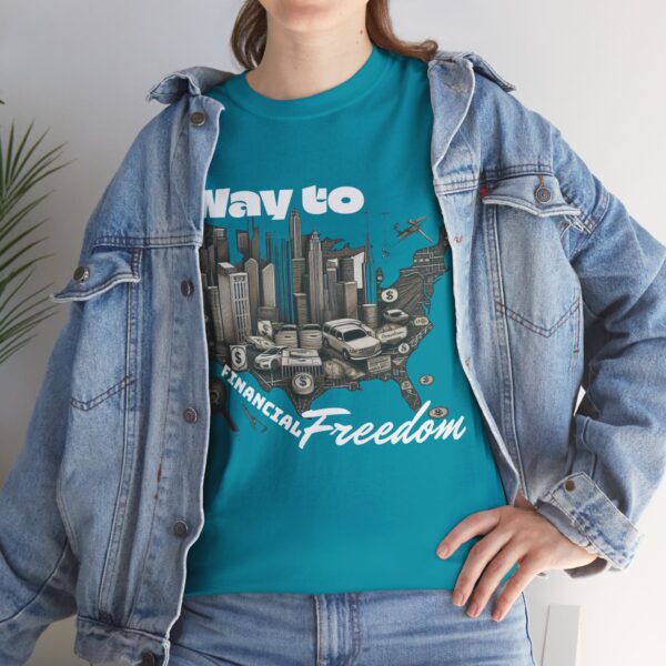 Way to Financial Freedom Unisex Heavy Cotton Tee, Motivational Shirt, Financial Independence Gift, Casual Wear, Inspirational