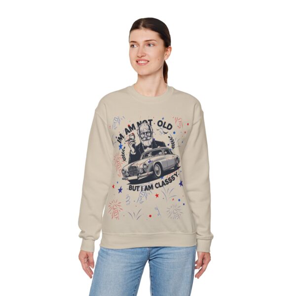 Classy Car Design Unisex Sweatshirt, Funny Graphic Crewneck Jumper, Vintage Vehicle Theme Pullover Top, Cool Gift for Car Lovers, Automotive - Image 7
