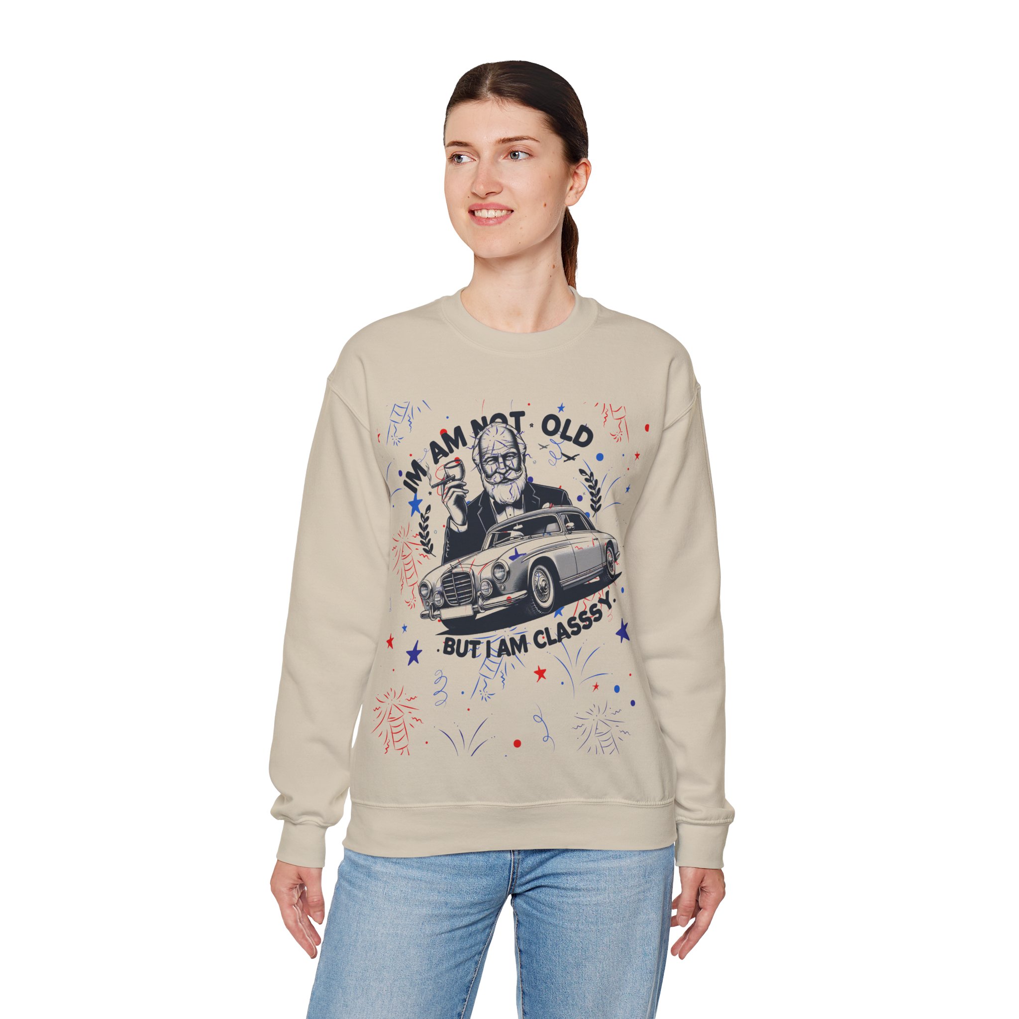 Classy Car Design Unisex Sweatshirt, Funny Graphic Crewneck Jumper, Vintage Vehicle Theme Pullover Top, Cool Gift for Car Lovers, Automotive - Image 7