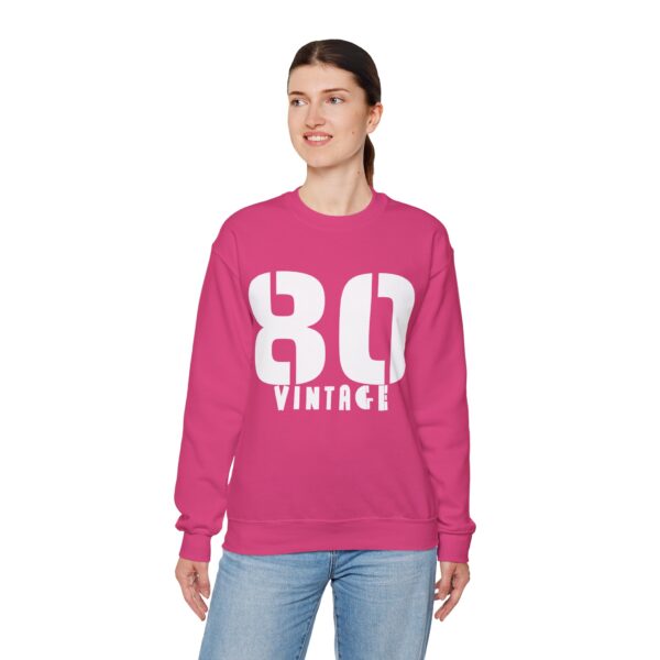 Vintage 80 Graphic Unisex Crewneck Sweatshirt, Retro Pullover Jumper, Number Eighty Sweater, Men - Image 4