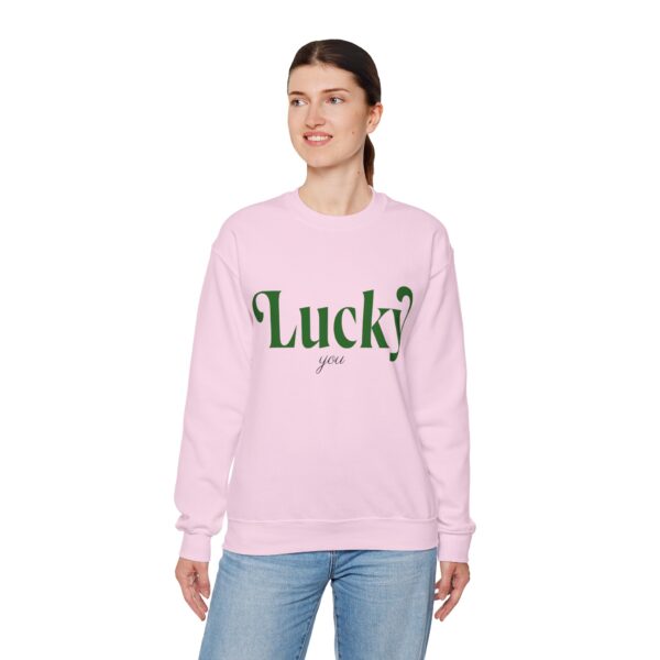 Lucky You Unisex Heavy Blend Crewneck Sweatshirt, for St. Patrick's Day, Charm Apparel, Graphic t-shirt - Image 9