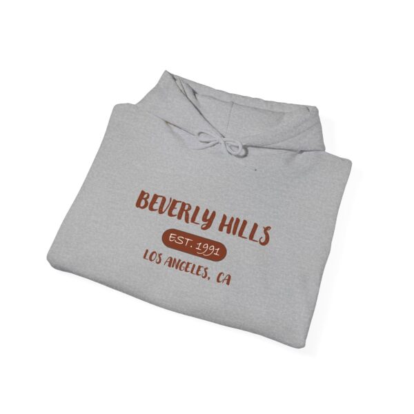 Beverly Hills Est. 1991 Hoodie, Cozy Unisex Sweatshirt for Casual Outings, Perfect for Travel, Gift for Friends, LA Vibe - Image 6