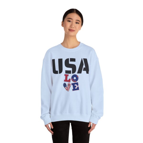 USA Love Unisex Heavy Blend™ Crewneck Sweatshirt, Patriotic Sweatshirt, Comfortable Casual Wear, Graphic t-shirt - Image 6