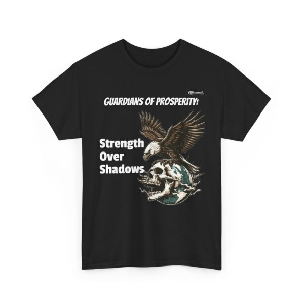 Strength Over Shadows Graphic Tee, Unisex Cotton Tee, Skulls & Eagles Design - Image 4