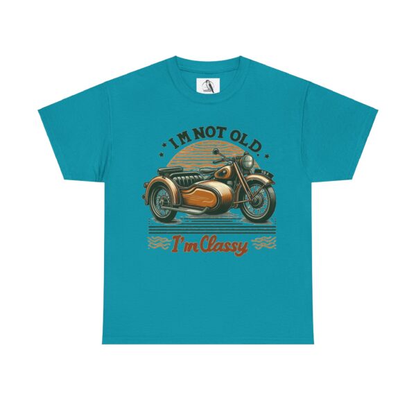 I'm Not Old I'm Classy Unisex Heavy Cotton Tee, Vintage Motorcycle Shirt, Funny Gift for Bikers, Birthday Tee, Retro Style Top - Image 5