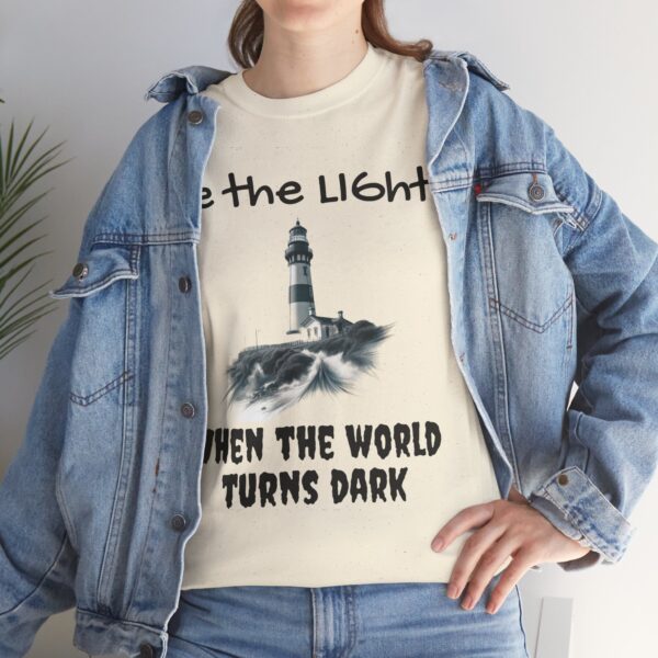 Light House Tee, Motivational Unisex T-Shirt, Be the Light in the Dark, Lighthouse Graphic Shirt, Inspirational Cotton Tee - Image 7