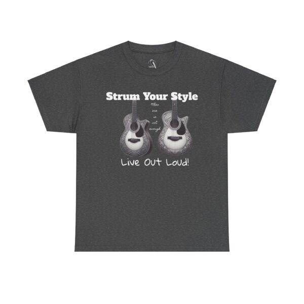 Guitar Lover's Unisex Heavy Cotton Tee - "Strum Your Style, Live Out Loud!" Perfect for Musicians, Gifts, Music Festivals, Concerts, Casual - Image 5
