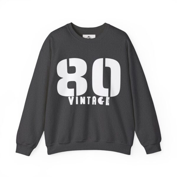 Vintage 80 Graphic Unisex Crewneck Sweatshirt, Retro Pullover Jumper, Number Eighty Sweater, Men - Image 2