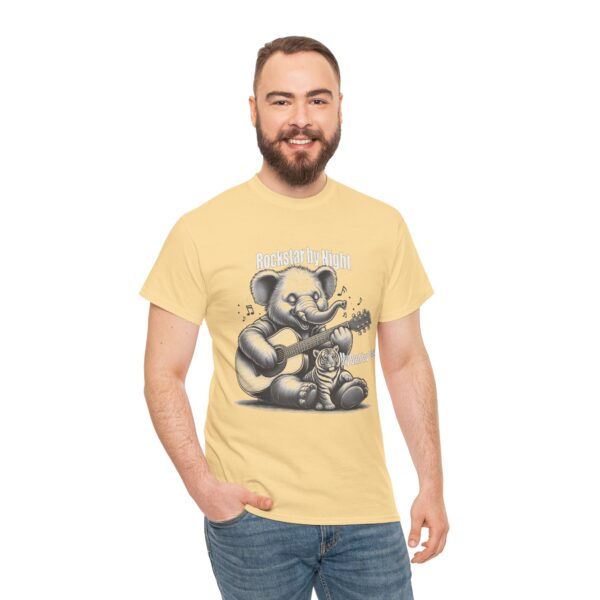 Rockstar by Night Elephant Tee, Fun Graphic Tee for Kids, Unisex Heavy Cotton Shirt, Music Lover Gift, Cool Dad Shirt - Image 5