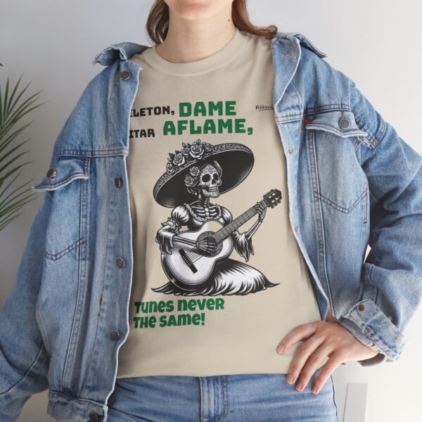 Skeleton Guitarist Unisex Tee, Halloween Shirt, Music Lover Gift, Día de los Muertos Fun, Casual Graphic Tee - Image 4
