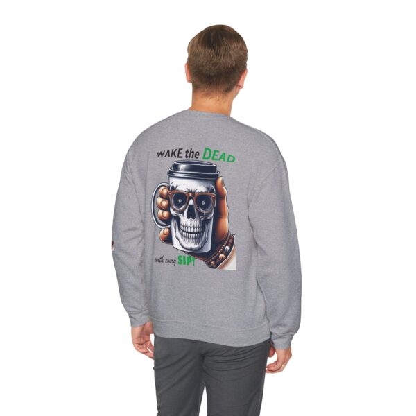 Wake the Dead Sweatshirt - Unisex Heavy Blend Crewneck, Skull Design, Casual Wear, Coffee Lovers - Image 16