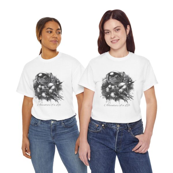 Cool Astronaut Frog Adventure Unisex Heavy Cotton Tee, Gifts for Space Lovers, Funny Graphic T-Shirt, Unique Casual Wear, Trendy Statement - Image 2