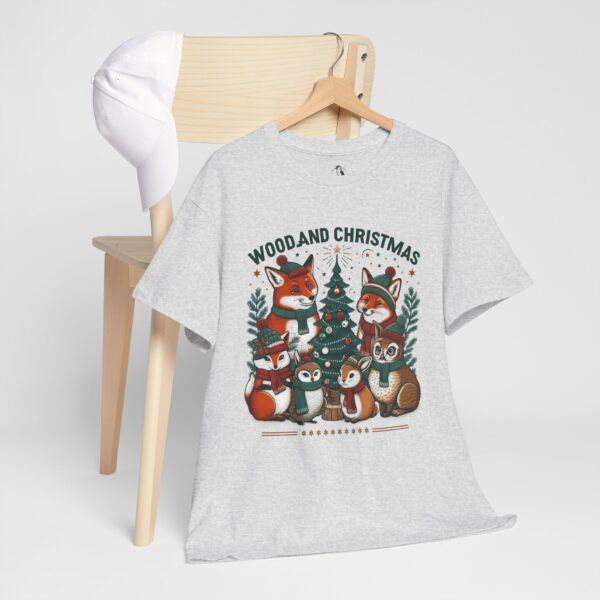 Woodland Christmas Tee, Cozy Holiday Shirt, Animal Lover Gift, Unisex Graphic T-Shirt, Cute Winter Apparel - Image 4