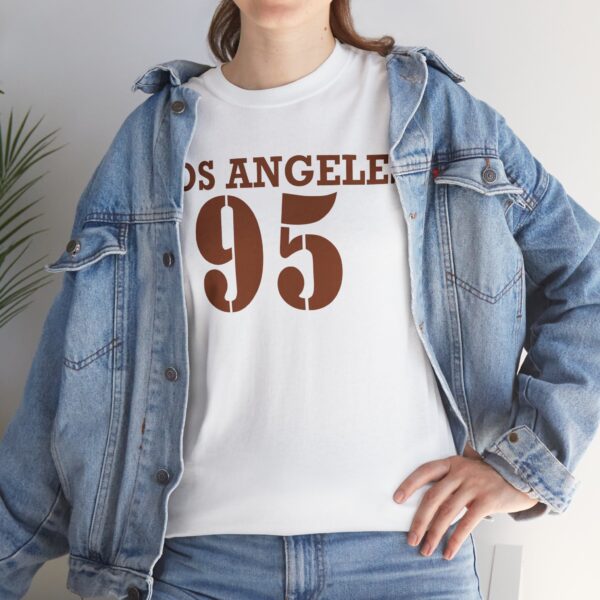 Vintage Los Angeles 95 Unisex Heavy Cotton Tee, Streetwear, Casual Wear, Gift for Travelers, Summer Fashion - Image 2