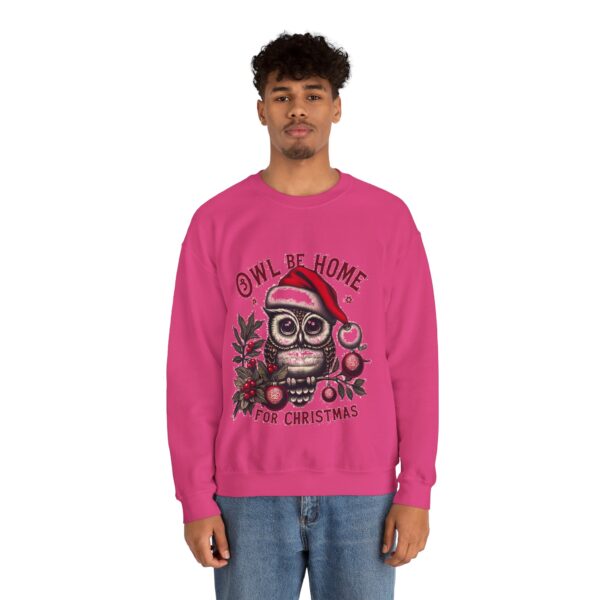 Owl Be Home for Christmas Crewneck Sweatshirt, Cozy Holiday Sweatshirt, Unisex Christmas Crew - Image 10