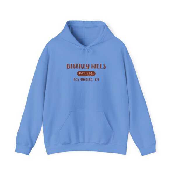 Beverly Hills Est. 1991 Hoodie, Cozy Unisex Sweatshirt for Casual Outings, Perfect for Travel, Gift for Friends, LA Vibe - Image 3