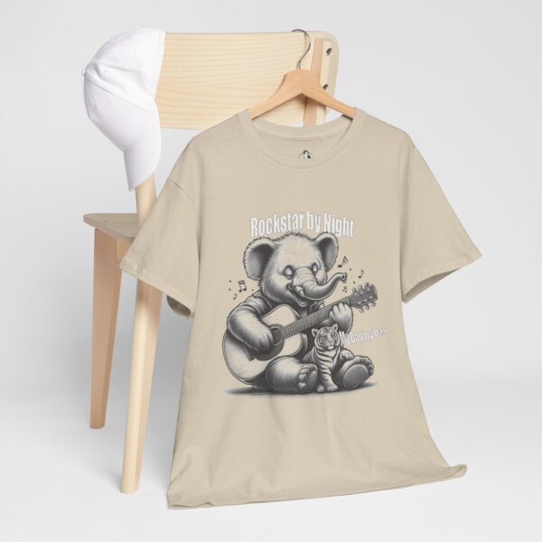 Rockstar by Night Elephant Tee, Fun Graphic Tee for Kids, Unisex Heavy Cotton Shirt, Music Lover Gift, Cool Dad Shirt - Image 4