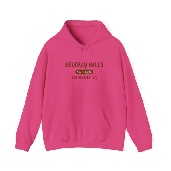 Beverly Hills Est. 1991 Hoodie, Cozy Unisex Sweatshirt for Casual Outings, Perfect for Travel, Gift for Friends, LA Vibe - Image 9