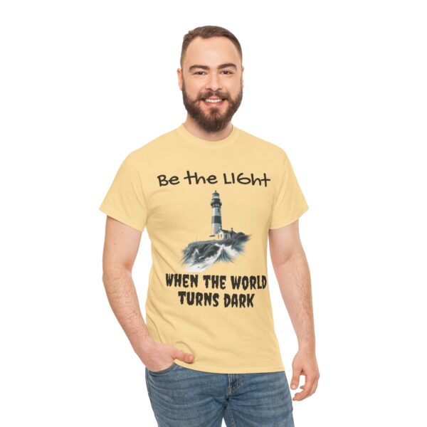 Light House Tee, Motivational Unisex T-Shirt, Be the Light in the Dark, Lighthouse Graphic Shirt, Inspirational Cotton Tee - Image 4